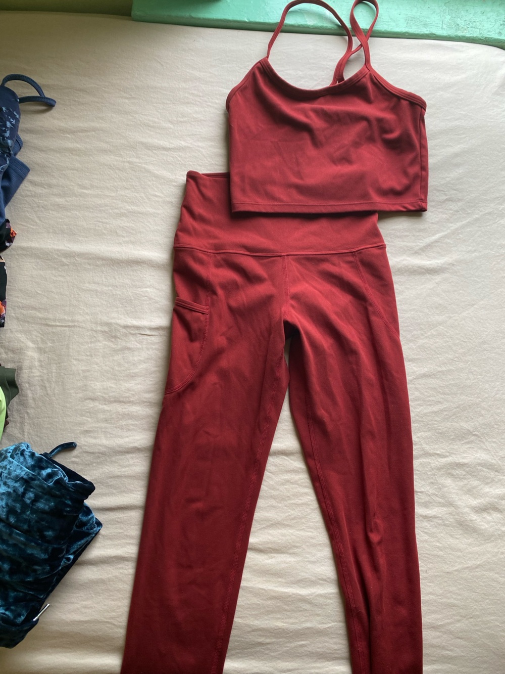 Beyond Yoga High rise red legging set